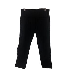 Lululemon Wunder Under Crop* Ruffle Blac Luon Size 6